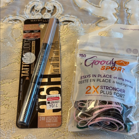 Maybelline Tattoo Studio Eyebrow Pencil waterproof light Blonde.FREE Goody sport - Picture 4 of 7